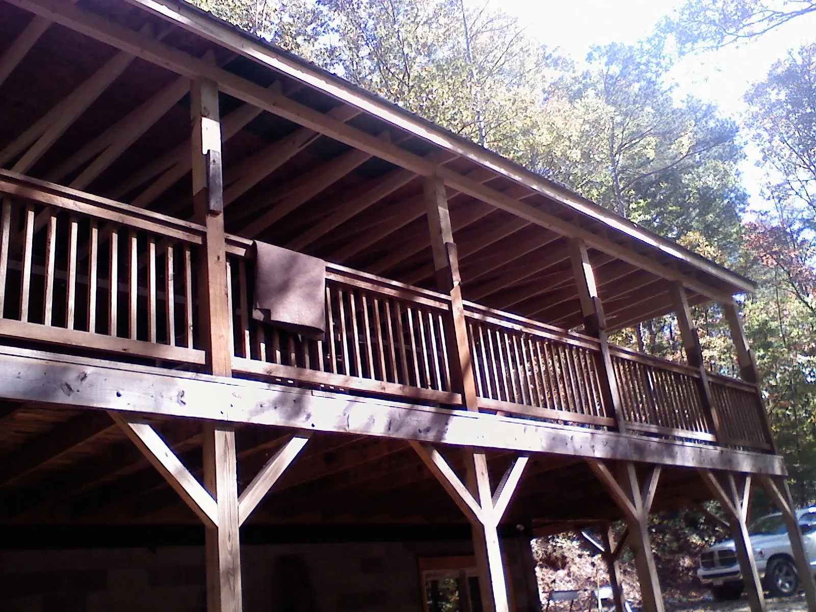 Timber framing under a new elevated porch and deck — Roof Leak Repair in Tama by Roofing Brothers